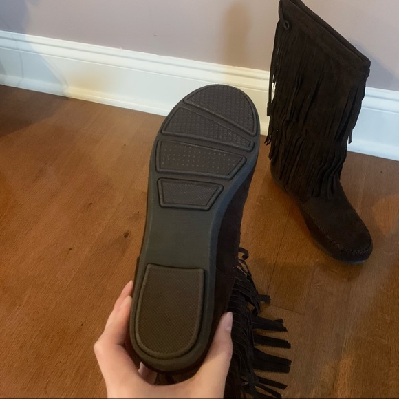 FLAH SALE ‼️New Rampage Fringe Boots Brown Size 7 - Picture 8 of 9